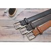 Lacoste LB84560 Men's Cow Leather Business Belt, dark brown