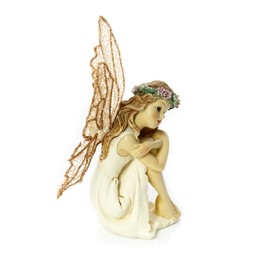Mousehouse Gifts Charming Fairy Ornament Figurine with Golden Glitter Wings (Sitting Fairy)