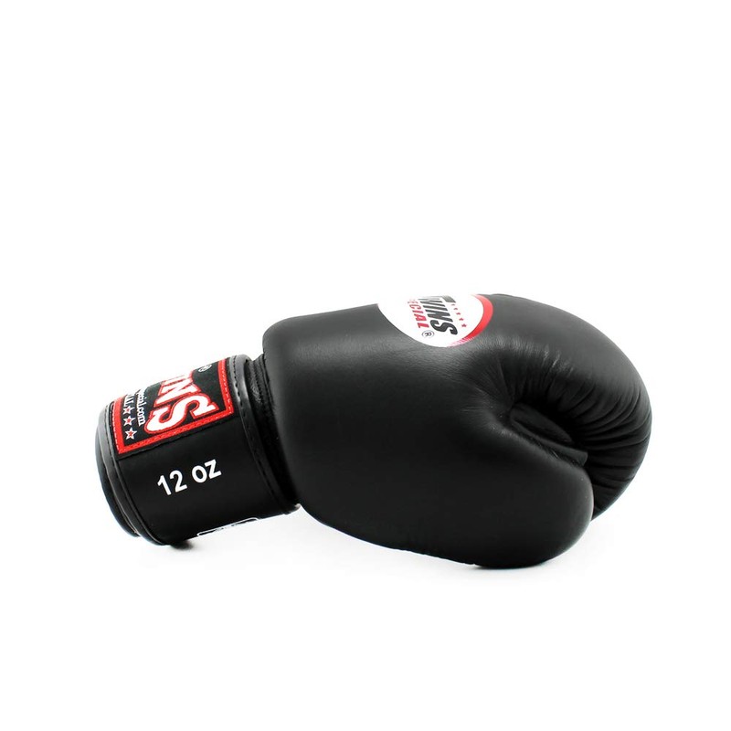 Twins Genuine Leather Boxing Gloves, black