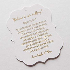 Welcome To Our Wedding! Color Foil Destination Hotel Favor Bag Tags (LF-250-F)