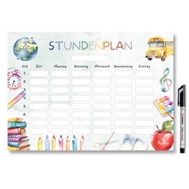 Timetable School Magnetic Wipe Clean for Fridge Whiteboard, Colourful Unisex Weekly Planner Girls Boys Gift for School Child Primary School (Magnetic Timetable Including Pen)