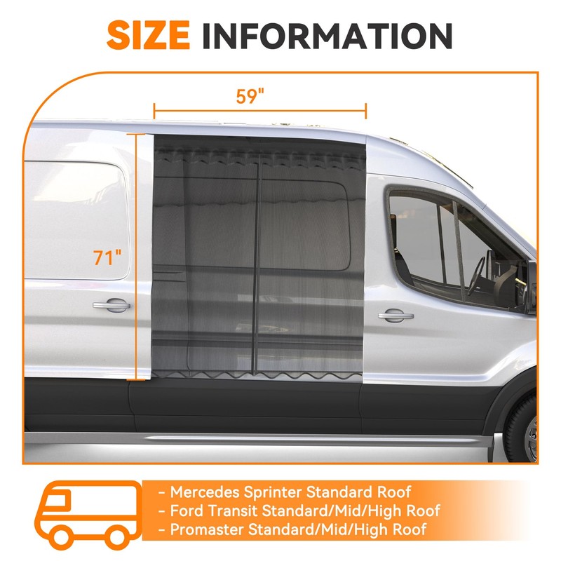 MELIPRON Van Bug Screen Fit for Ford Transit, Mercedes Sprinter,
