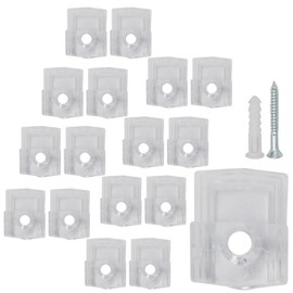 suiwotin 25pcs Mirror Hanging Clips, Plastic Glass Retainer Clips, Clear Mirror Mounting Clips Hanging Hardware for Fixing Window Glass Cabinet Door