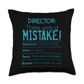 Choir Director Sopranos Alto Tenor Basses Choir teacher Throw Pillow