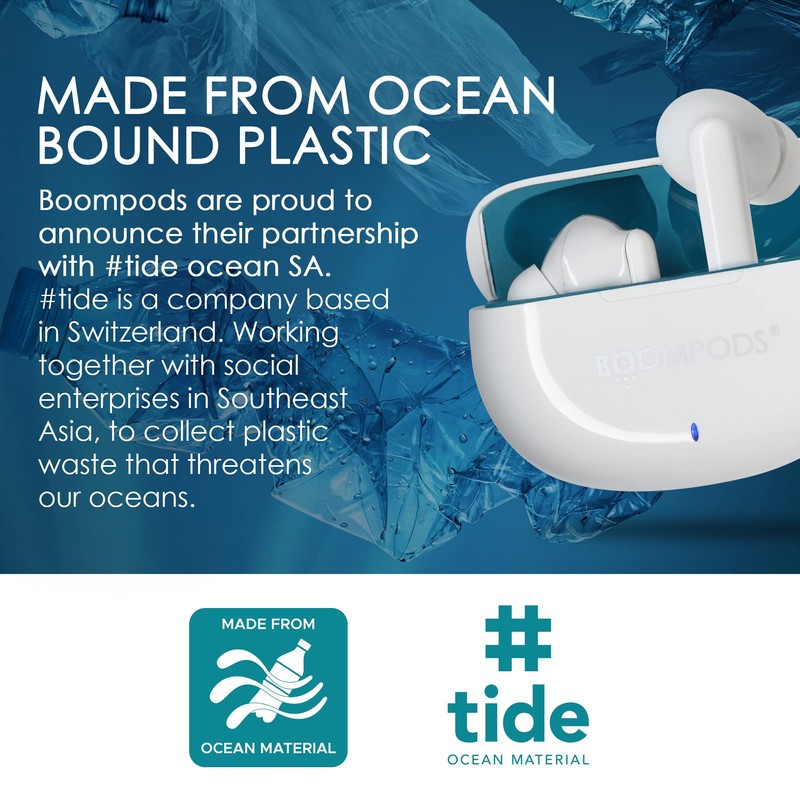 Boompods Skim Sustainable True Wireless Earbuds - Bluetooth Earphones with