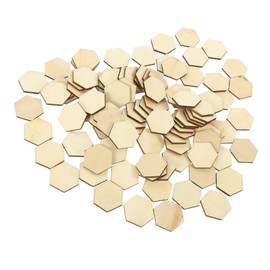 Levemolo 100pcs Hexagon Shape Wood Slices DIY Craft Material Smooth Unfinished Pieces for Home Decor and Creative Projects for Art and Imagination