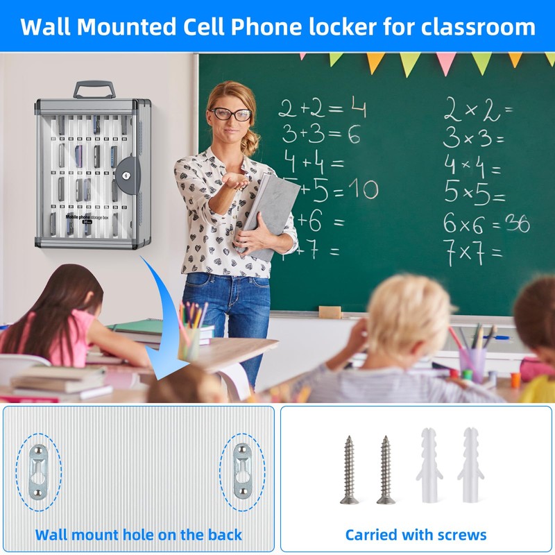ZORVIDSON 36 Slots Cell Phone Locker for Classroom, Portable Phone