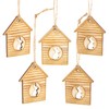Logbuch-Verlag 5 Easter Pendants Rabbit Easter Bunny Wooden Pendants 8