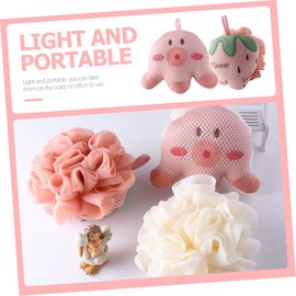 Baluue 2 Pack Bath Loofah Balls Exfoliating Bath Shower Sponge Carton Body Wash Scrubber Portable Bath Balls for Women