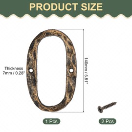 sourcing map House Address Letter, 5.5 Inch Cast Iron Vintage Wall Letter O Outside Letters for Home Street Office Mailbox Sign, Black & Gold