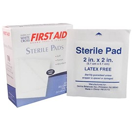 White Cross Sterile Gauze Pad Wound Dressing 2" x 2" Sterile Pads 1 Box (10), MS-40210