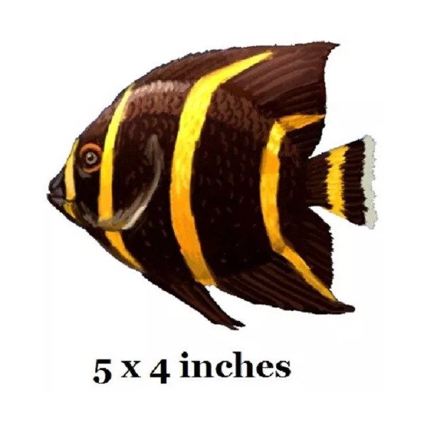 French Angelfish Wall Decal Tropical Angel Fish Vinyl Sticker Peel