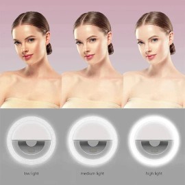 Unbranded Selfie LED Light for Phone, Rechargeable LED Clip-on Selfie ring Light - Pink