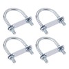 sourcing map Set of 4 M8 round U-bolts, U-bolts, U-bolts,