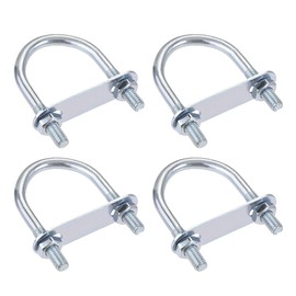 sourcing map Set of 4 M8 round U-bolts, U-bolts, U-bolts, steel 42 mm, inner width 75 mm length with nut frame and fasteners