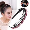 핑쇼102 Recommended Non-Pressing Gemstone Hairband with Cubic Design - New