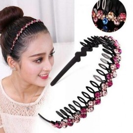 핑쇼102 Recommended Non-Pressing Gemstone Hairband with Cubic Design - New Arrival