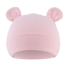 JANGANNSA Newborn Baby Hat Cotton Bear Beanie for Boys Girls Cute Infant Toddler Hats (Preemie-3 Months, Pink)