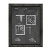 Baseball Bag Patent Art Chalkboard Print in a Beveled Black