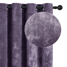 SNITIE Lilac Purple Crushed Velvet Curtains 52" x 108" Luxurious Thermal Insulation Soundproofing and Light Filtering Window Treatments Ideal for Living Room Bedroom Office - Set of 2 Panels