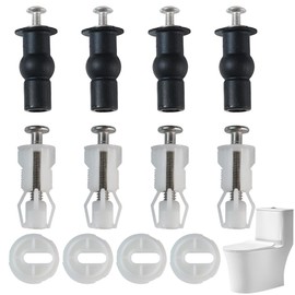 QIBZI Toilet Seats, 8 Pieces Toilet Seat Accessories, Universal Rubber Expansion Screw, Toilet Seat Fixing Nut Accessories