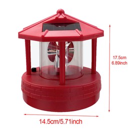 Erthree Garden Solar Lights, Outdoor LED Lighthouse, Durable Rotatable Waterproof for Pathway (Red - L)