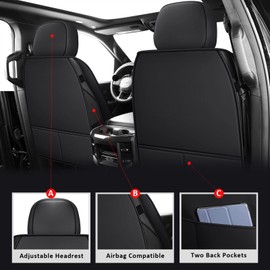 MIROZO 2PCS Silverado Seat Covers,Front Truck Seat Covers Waterproof Pickup Seat Cover Compatible with 2007-2024 Chevy Silverado GMC Sierra 1500 2500HD 3500HD Automotive Seat Covers (Blue,2PCS Front)