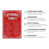 Opening Times Tin Sign Funny Christmas Metal Signs Retro Santa