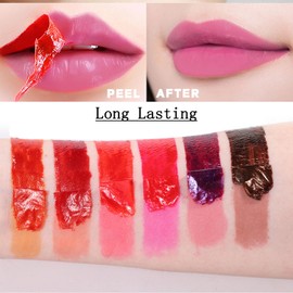 Caunmy Peel Off Lip Liner Stain Set, Long Lasting Liquid Lipstick, Matte Lip Gloss Non-Stick Transfer-proof Waterproof Lip Pen (SET 4)