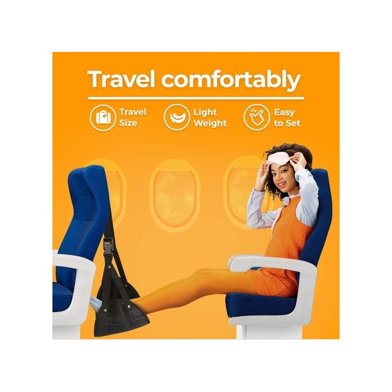 BOOC Complete Set Portable Travel Footrest Adjustable Height Sling Memory