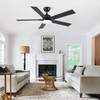 Rayqueen 52 Inch Ceiling Fans with Lights and Remote, Black