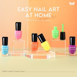 Morovan Morovan Nail Polish Set Fingernail: Neon Quick Dry 6 Bright Colors Rainbow Nail Polish Kit Regular Finger Nail Polish Pack Summer 0.25oz Glossy Nail Polish Gifts for Women