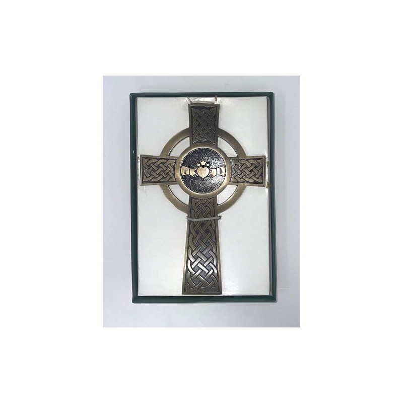 Exclusively Irish Claddagh Cross Wall Hanging Decor Irish Celtic Cross