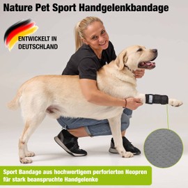 Nature Pet Sport Gelenk Bandage für Hunde Gelenk- & Knochenschutz für Hunde - geeignet für Rettungs- und Diensthunde oder Agility, Flyball und Hunde Frisbee - Bandage Hund Vorderbein bei leichter Arthrose oder Leckschutz und Verbandschutz nach OP (L)