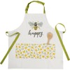 Primitives by Kathy Bee Happy Bee Themed Apron, White, One