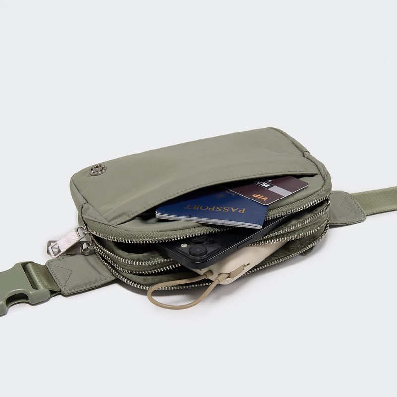 Pander Everywhere Belt Bag for Women, 5 Zipper Pockets RPET