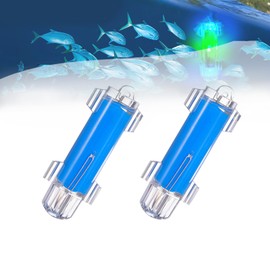LONLEEYU LED Underwater Fishing Light, 2PCS Deep Drop LED Light Attractants, IP68 Waterproof Flashing Attractive Bait Lure Lamp,4000+ Hours Lifespan
