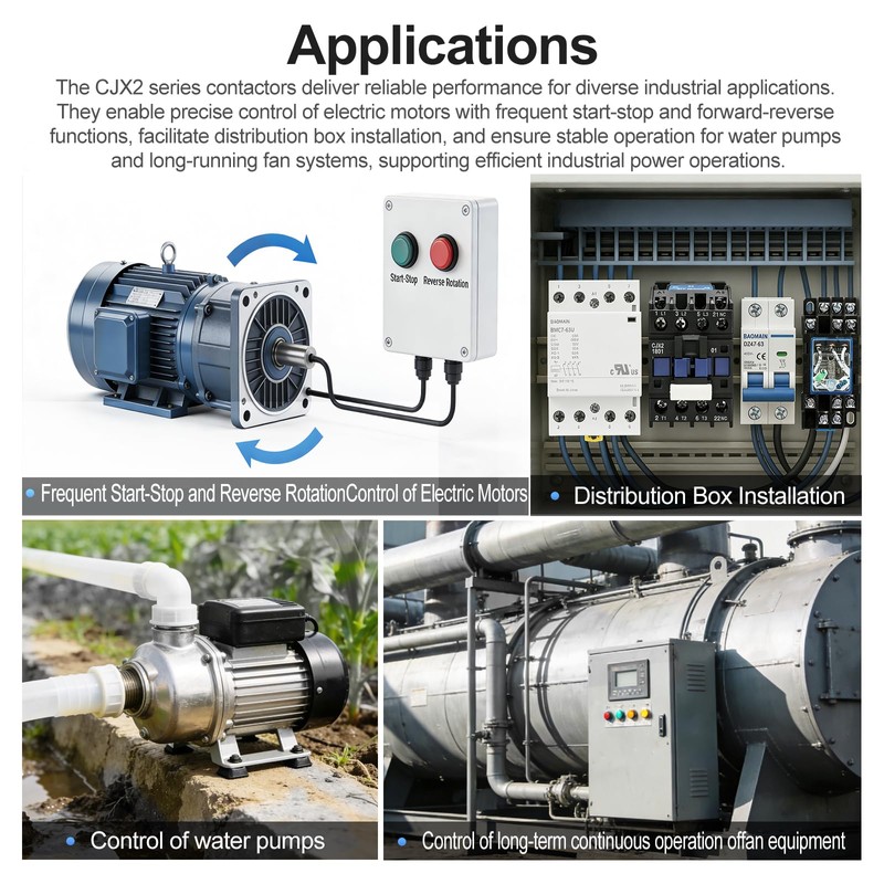 Baomain 3-Pole DC Contactor CJX2-3210 – 24VDC Coil, 3NO+1NO Auxiliary,