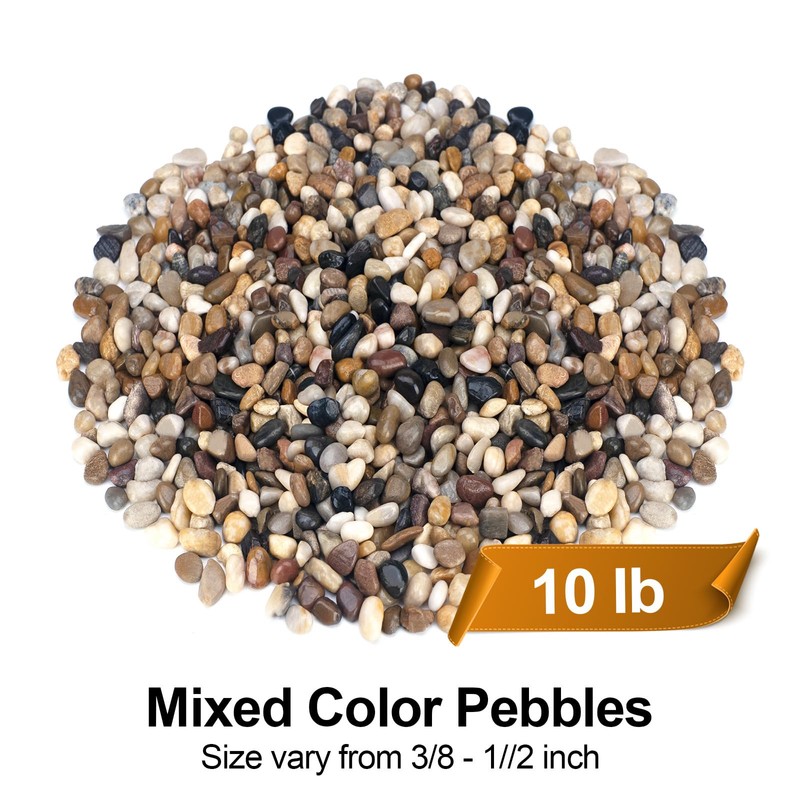 Pulovin 10 lbs Pebbles for Indoor Plants, Succulent, Bamboo, Vase,
