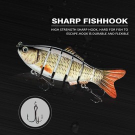 ods lure 3pcs Fishing Lure Set, Multi-Segment Artificial Bait, Slow Sinking Fishing Lure, Lifelike Swimming Bait with Fishing Hooks for Perch, Trout, Saltwater, Freshwater