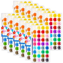 Nuanchu 12 Pack Watercolor Paint 36 Colors Washable Watercolor Paint Water Color Kits Watercolor Palette and Paint Brushes Portable Painting Supplies for Adults, Beginners Artists Gift