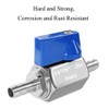 Stainless Steel Ball Valve, 12mm Barb x Barb Mini Shut