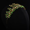Teyglen Bridal Crystal Headband Green Rhinestone Wedding Headband Hair Crown