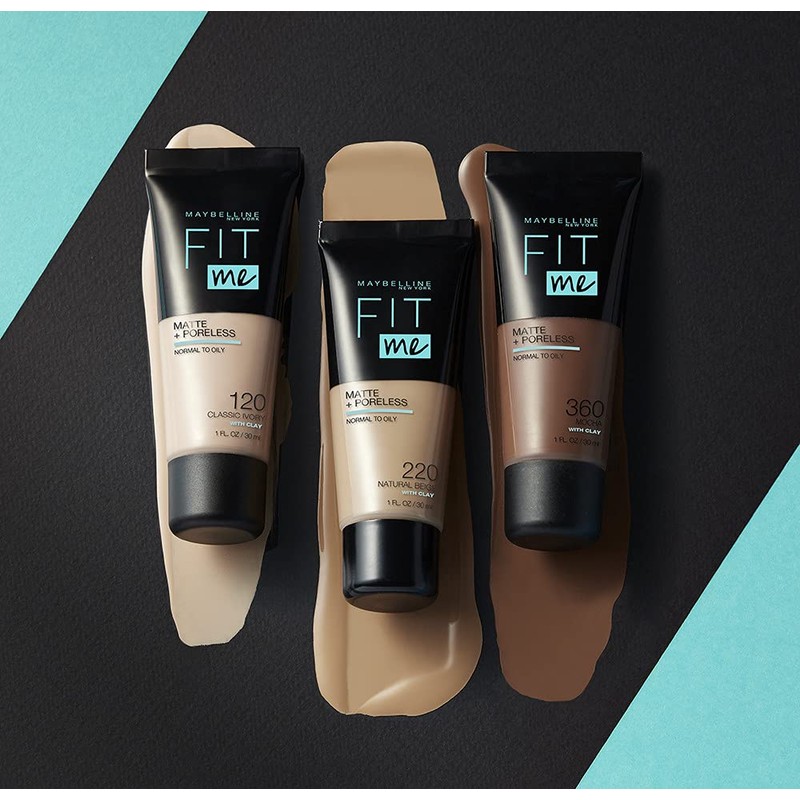 Maybelline Fit Me Foundation, Matte & Poreless, Full Coverage Blendable