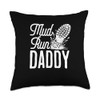 Mud Run Daddy Obstacle Course Racing Enthusiast Throw Pillow