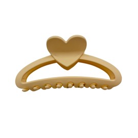 Matte Heart Hair Claw Clip – Non-Slip, Stylish Claw Clip for Women & Girls – Secure Hold for All Hair Types (yellow)
