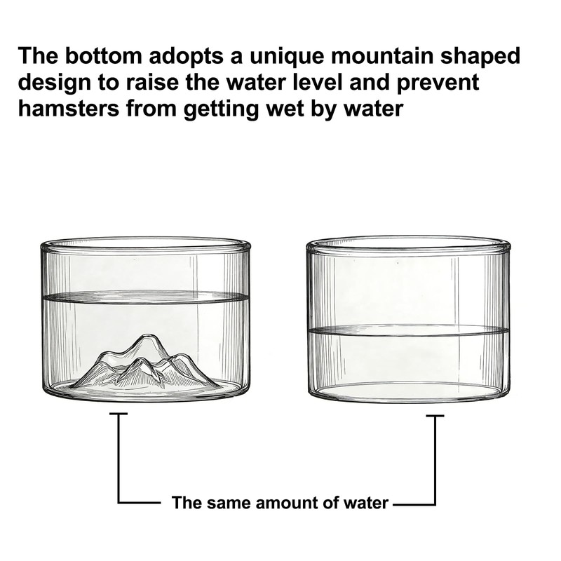 Acsist 2 Pcs Hamster Feeding & Water Bowls, Glass Hamster