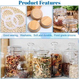 LIQWEI 10 Pcs Rubber Seals for Glass Jars, Canning Rings Silicone Gasket Rubber Gasket Ring, Leakproof Canning Jar Rings Fits Most Sizes