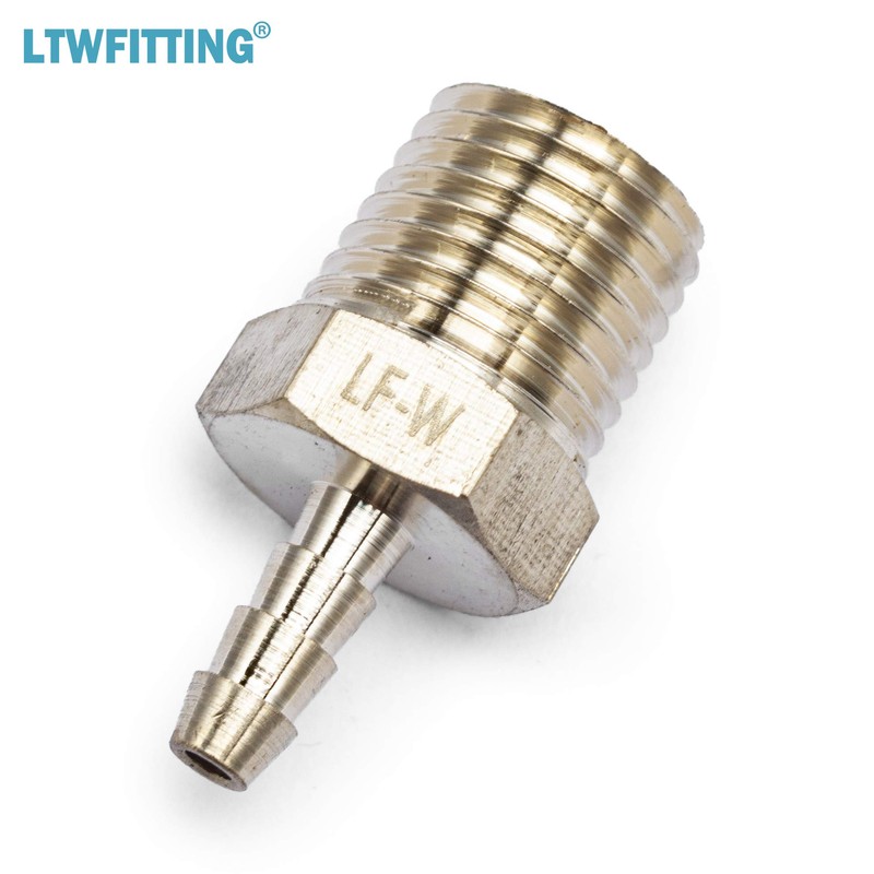 LTWFITTING No Lead Brass Barbed Fitting Coupler/Connector 1/8" Hose Barb