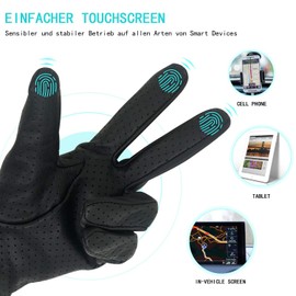 ZLUXURQ Men's Luxury and Soft 100% Sheepskin Leather Driving Gloves with Mesh Touchscreen, Black (touchscreen/sheepskin/full mesh)